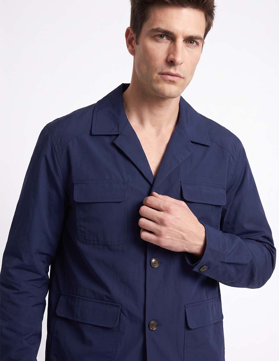 Chamarra casual con bolsillos para hombre