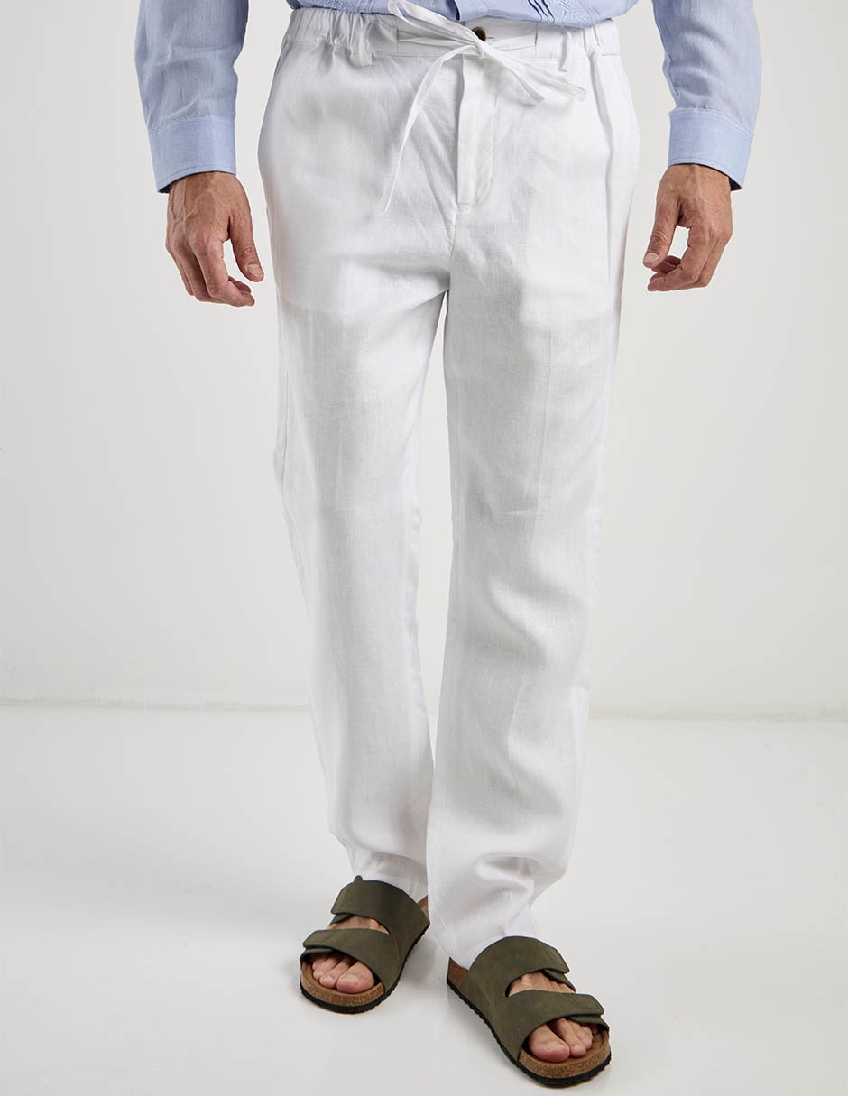 Pantalón chino slim de lino para hombre Pantalón chino slim de lino para hombre