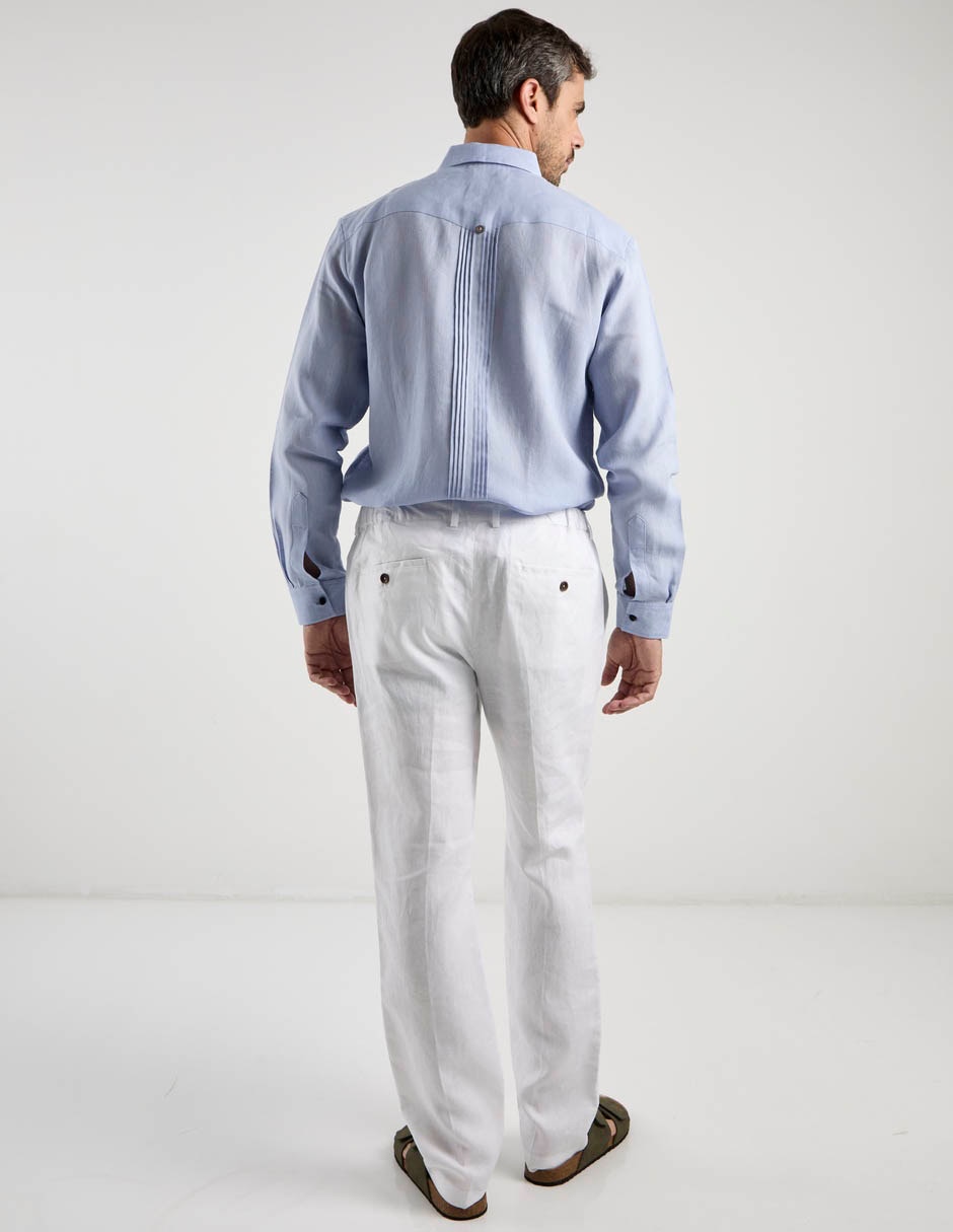 Pantalón chino slim de lino para hombre 6