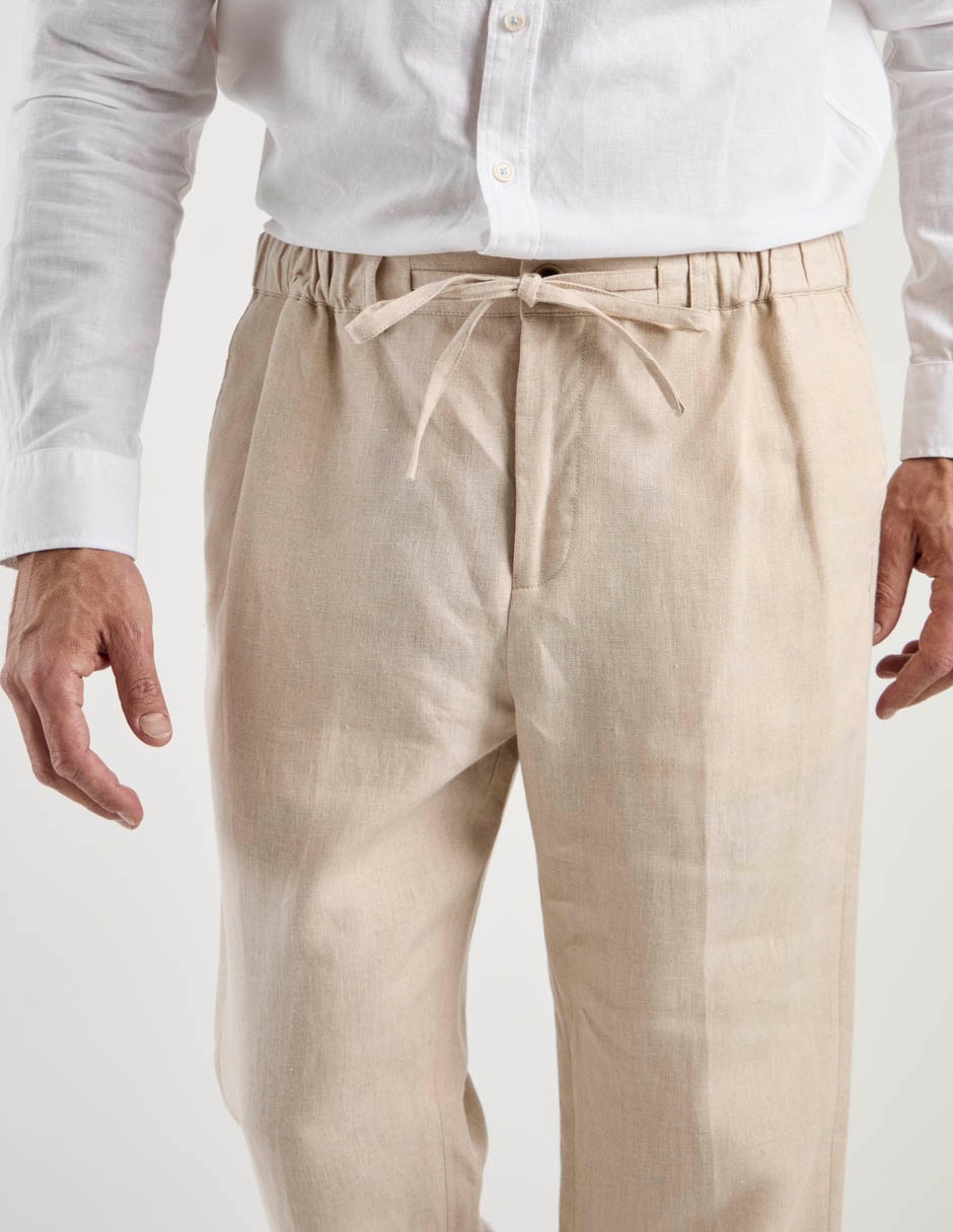 Pantalón chino slim de lino para hombre 2