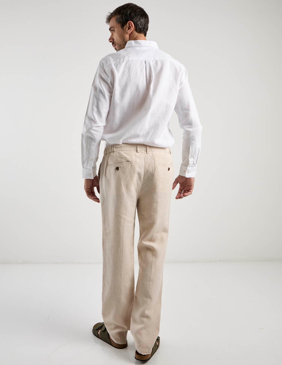 Pantalón chino slim de lino para hombre 6
