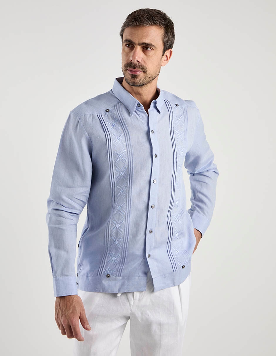 Guayabera manga larga para hombre