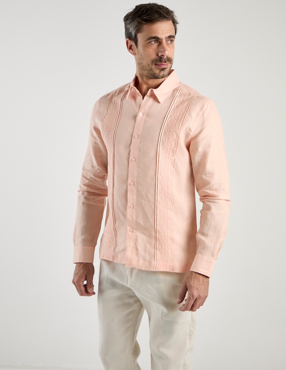 Guayabera manga larga para hombre