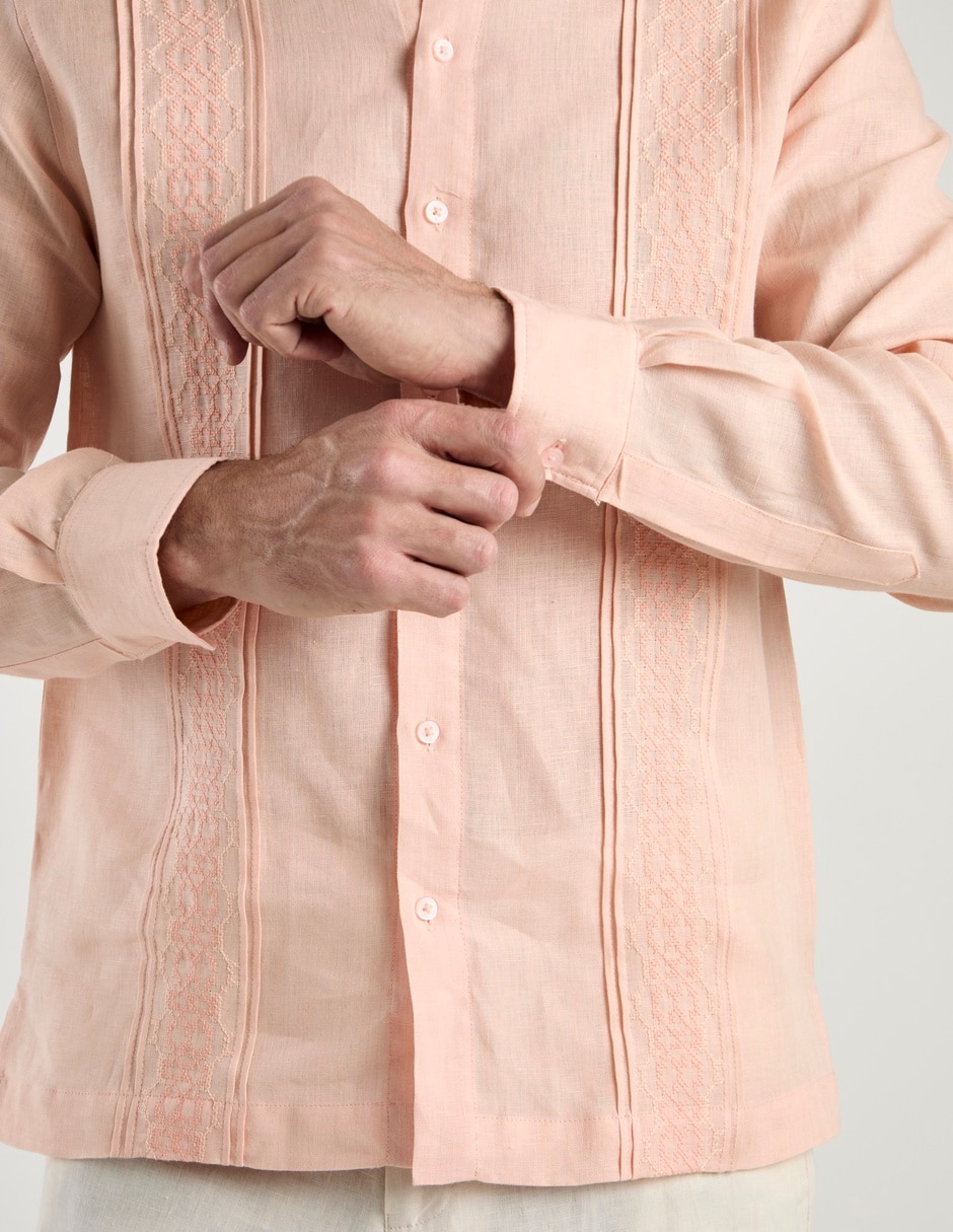 Guayabera manga larga para hombre 5