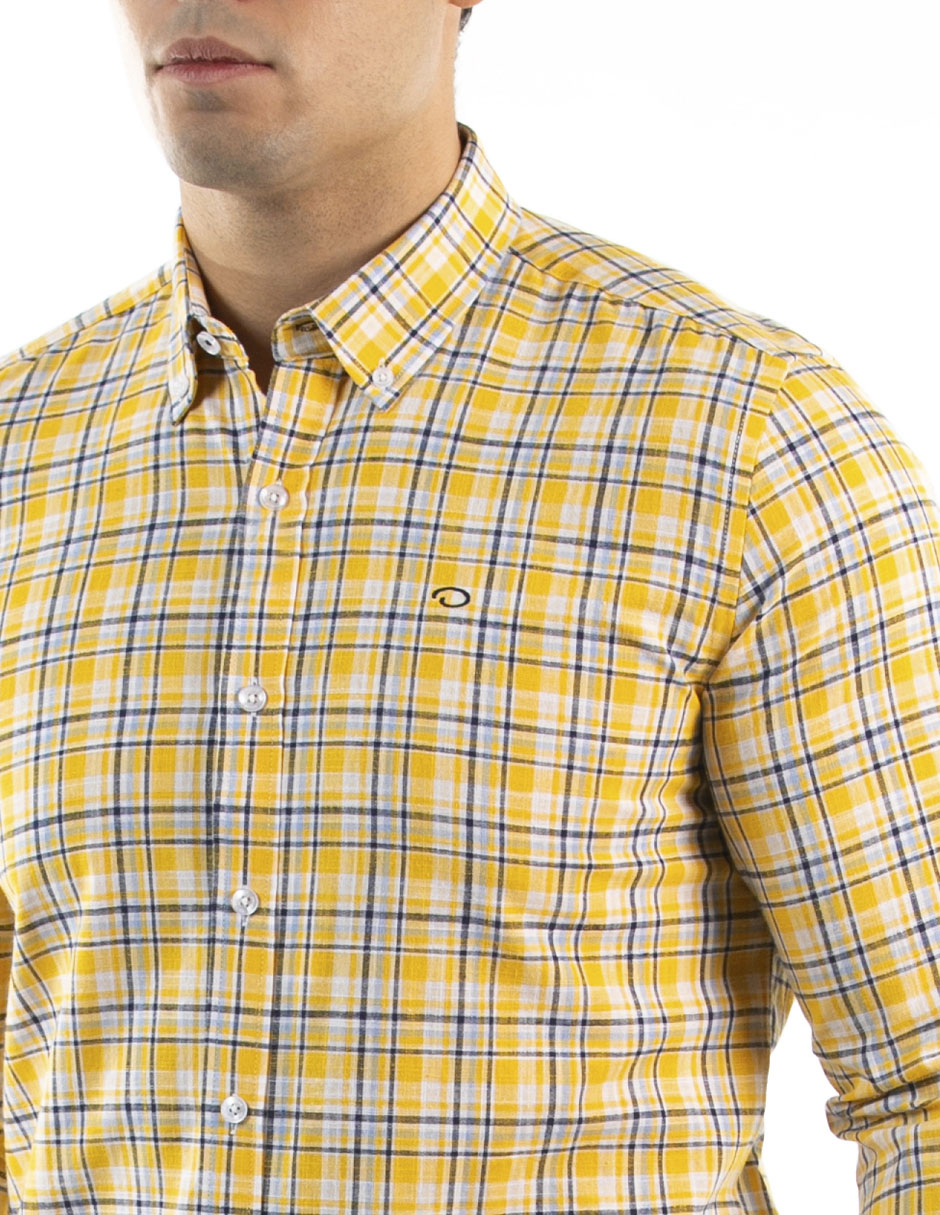 Camisa casual Oscar de la renta de manga larga para hombre 4