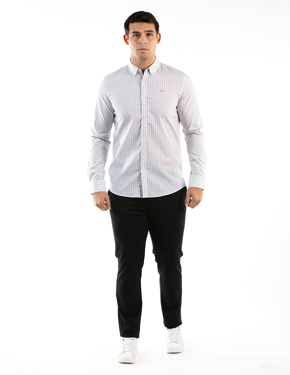 Camisa/Sobrecamisa Casual De (Si Aplica) Algodón Manga Larga Para Hombre 3