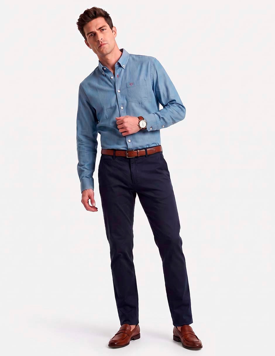 Camisa casual manga larga para hombre