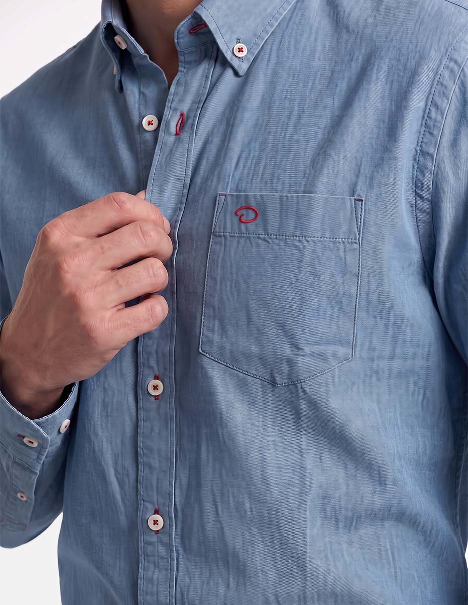Camisa casual manga larga para hombre 2