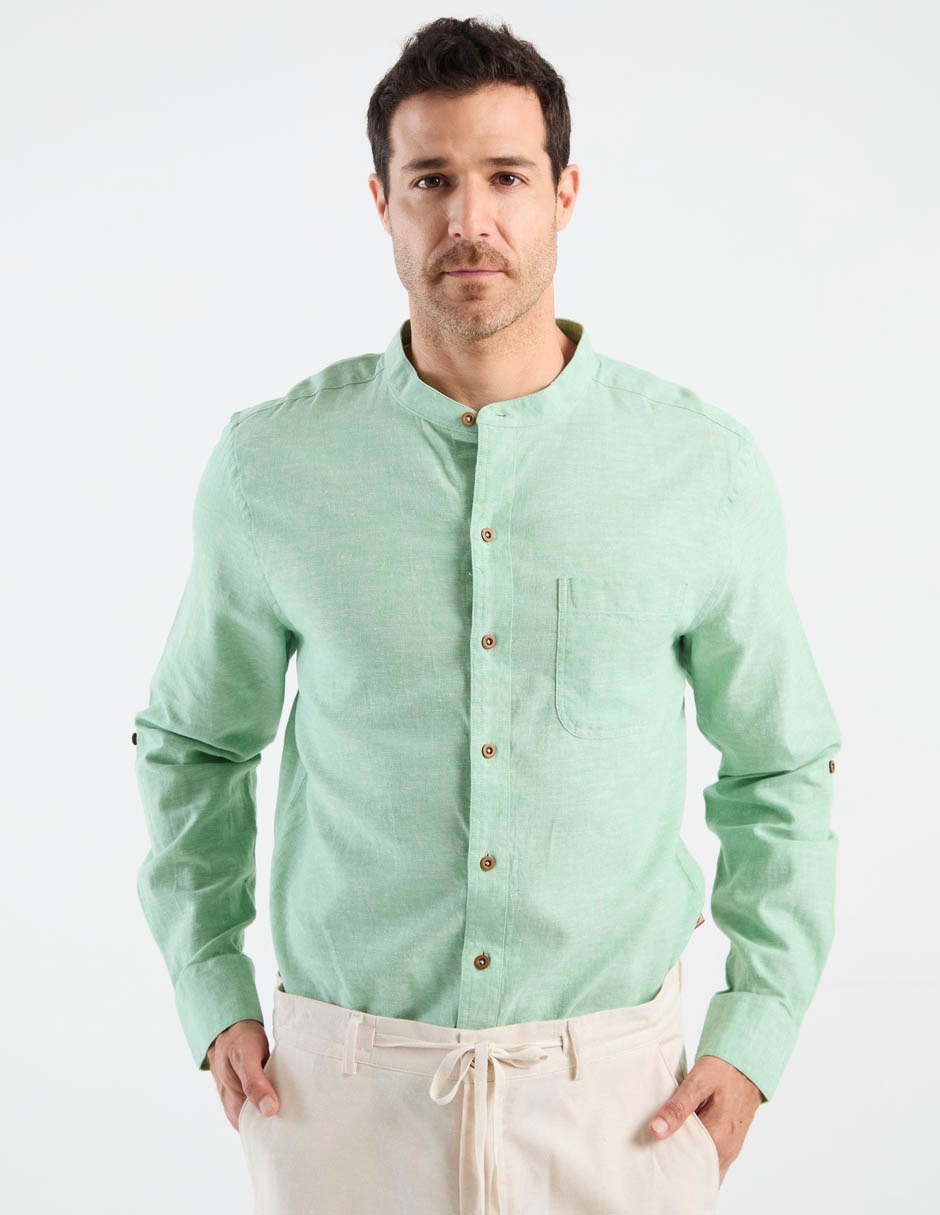 Camisa casual manga larga para hombre 5