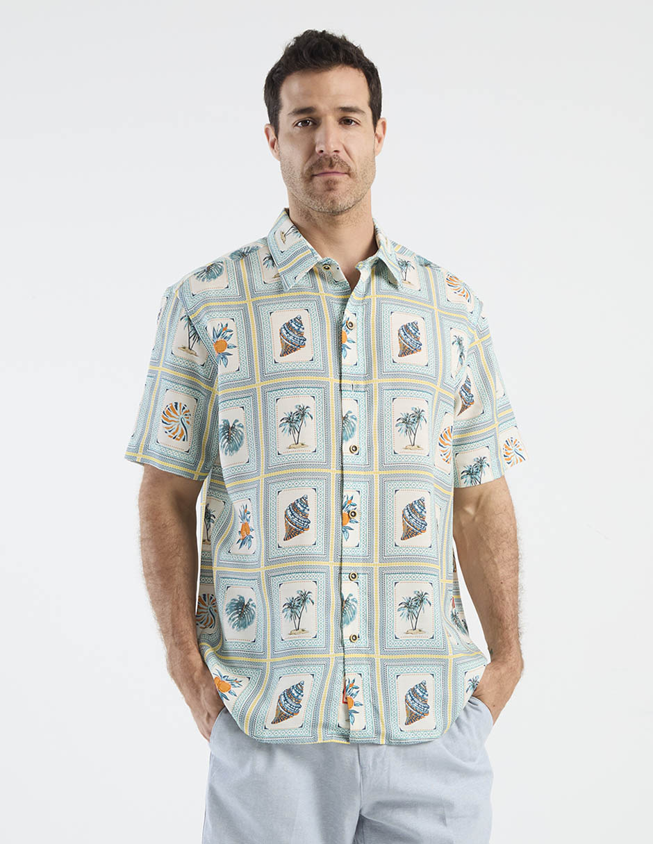 Camisa casual manga corta para hombre 7