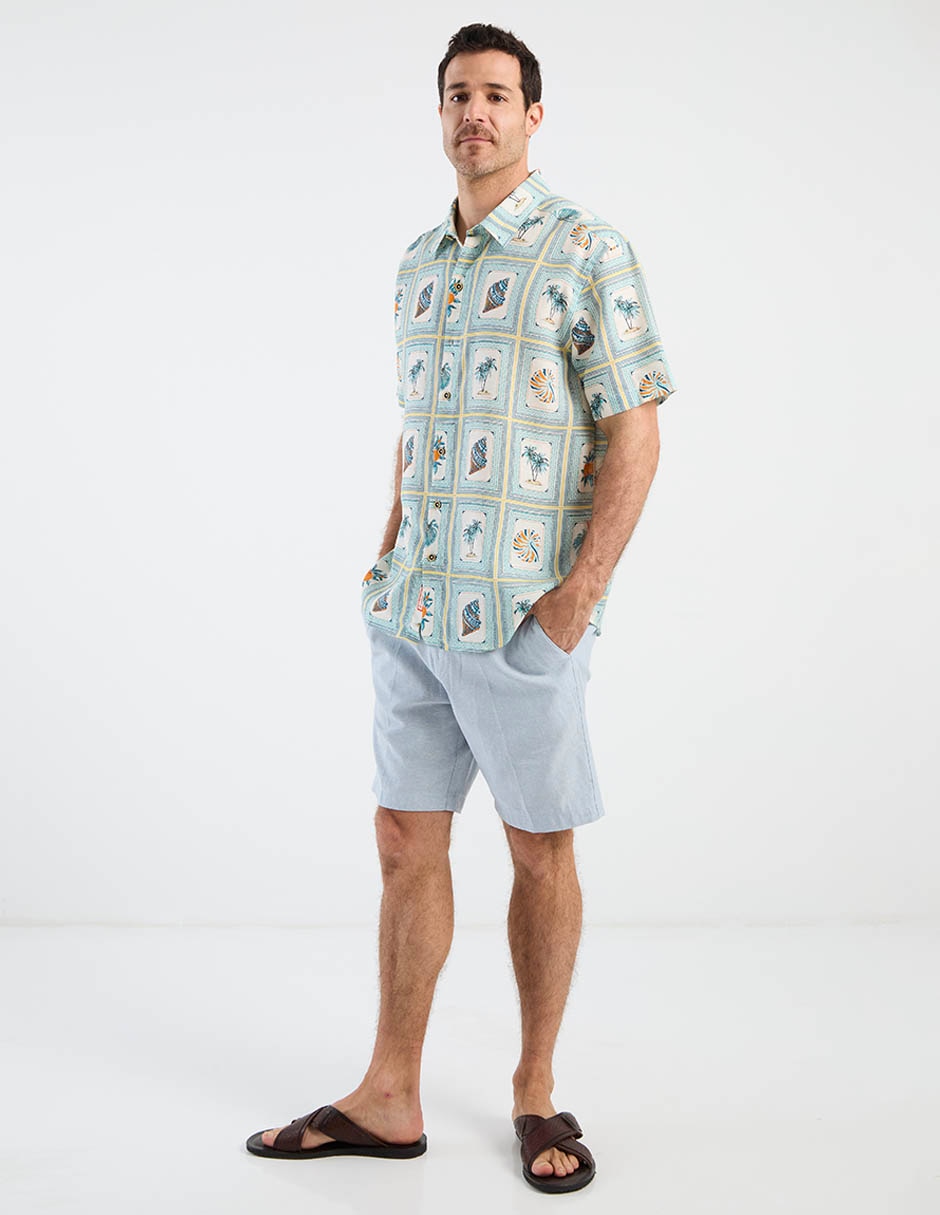 Camisa casual manga corta para hombre 8