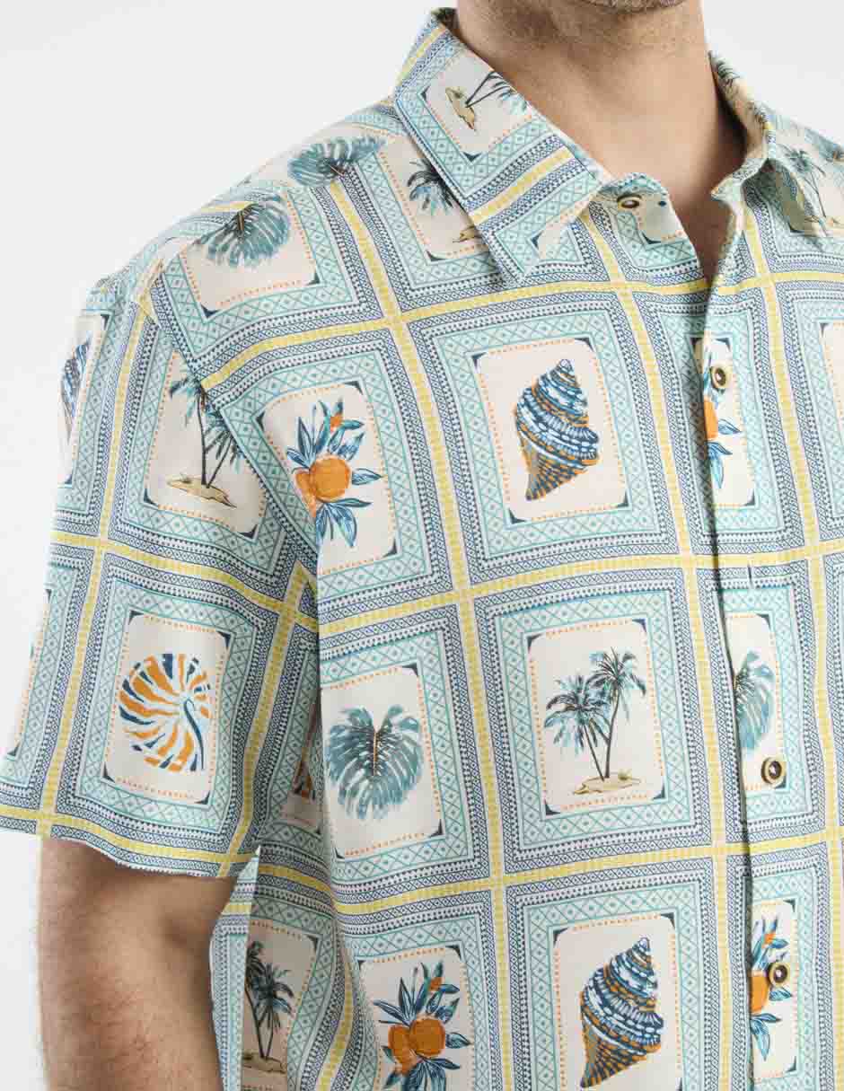 Camisa casual manga corta para hombre 9