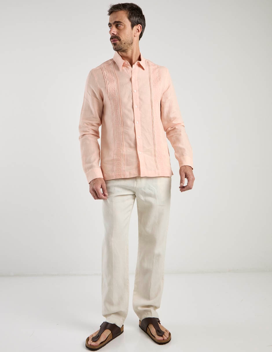 Pantalón chino slim de lino para hombre 5