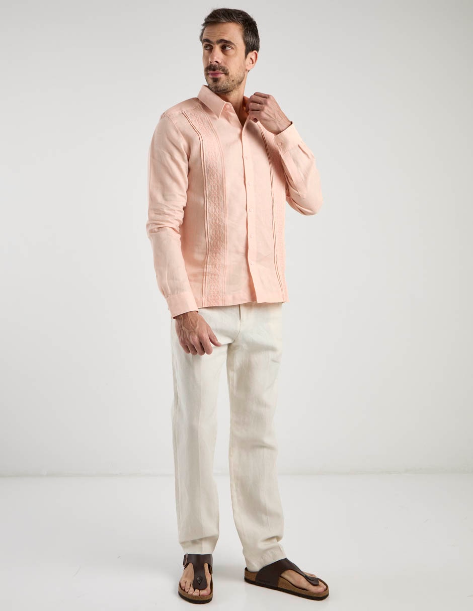 Pantalón chino slim de lino para hombre 4