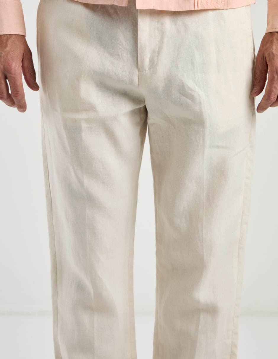 Pantalón chino slim de lino para hombre 2