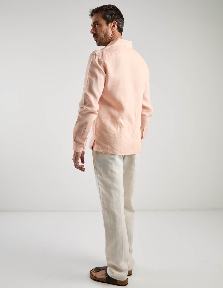 Pantalón chino slim de lino para hombre 6