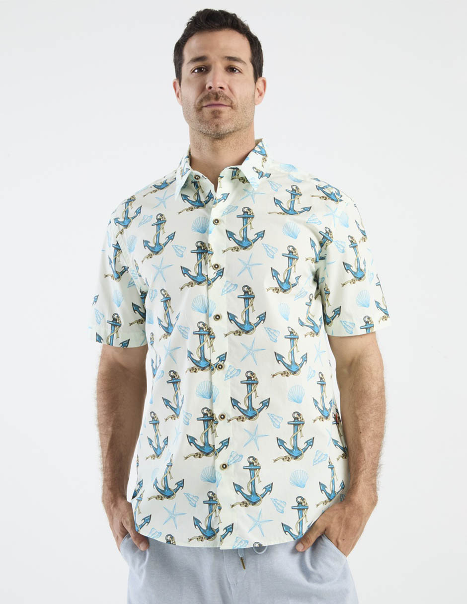 Camisa casual de algodón manga corta para hombre 1