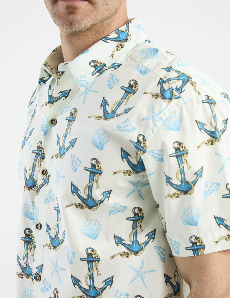 Camisa casual de algodón manga corta para hombre 9