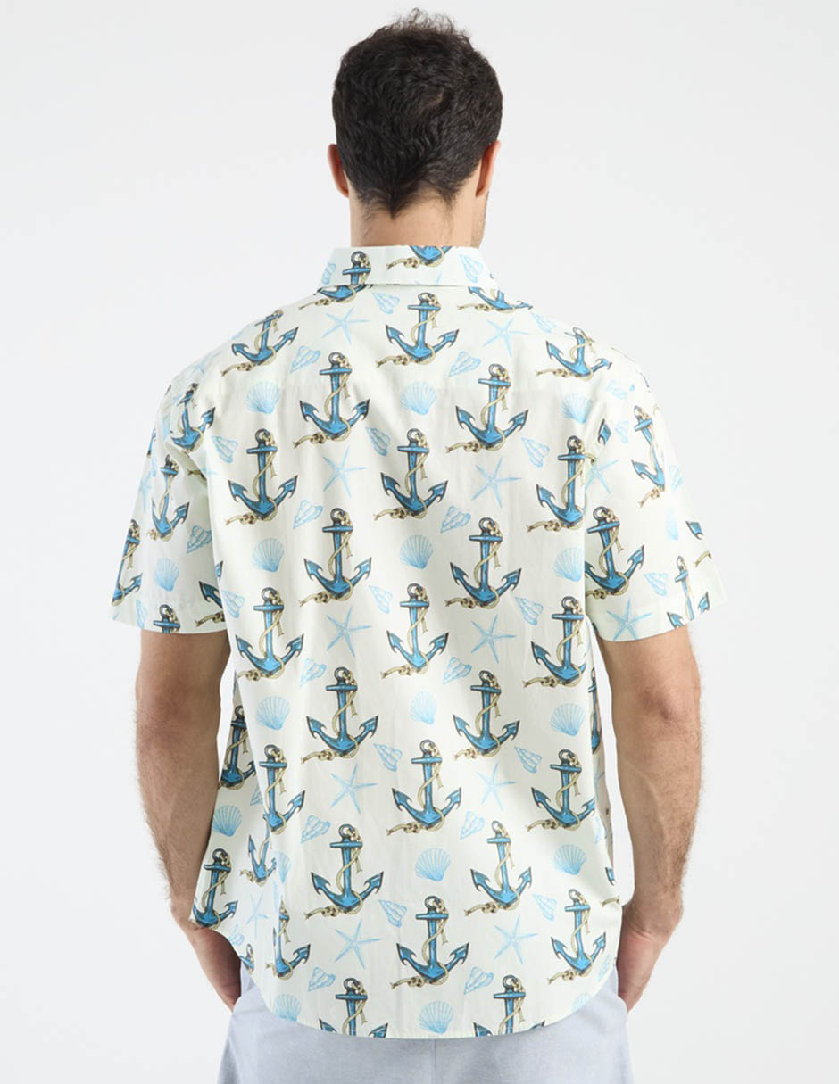 Camisa casual de algodón manga corta para hombre 11