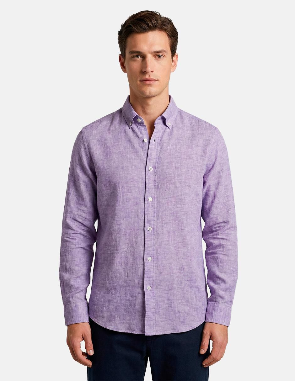 Camisa casual manga larga para hombre