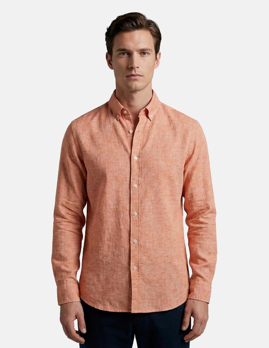 Camisa casual 98 Coast AV manga larga para hombre
