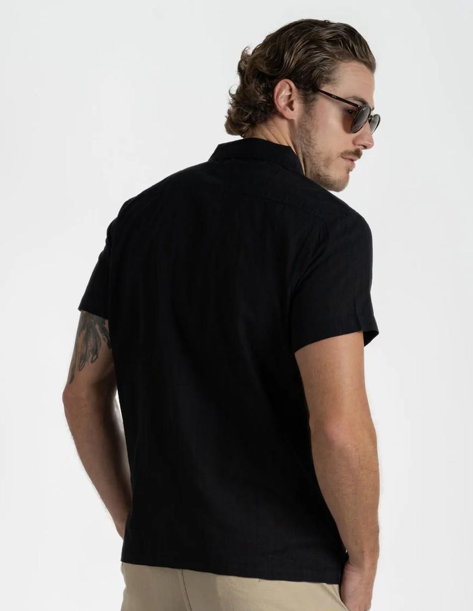 Camisa casual de algodón manga corta para hombre