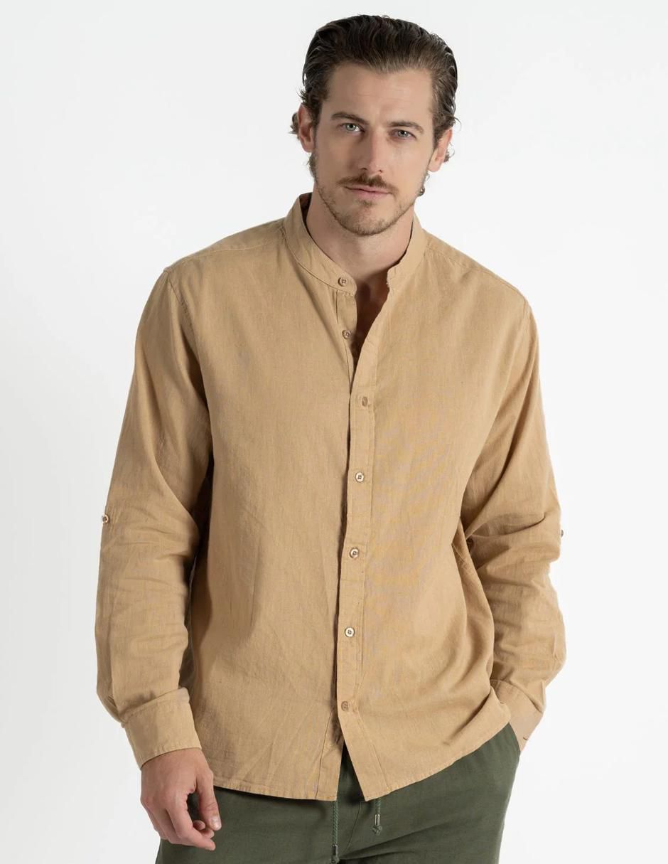 Camisa casual manga larga para hombre