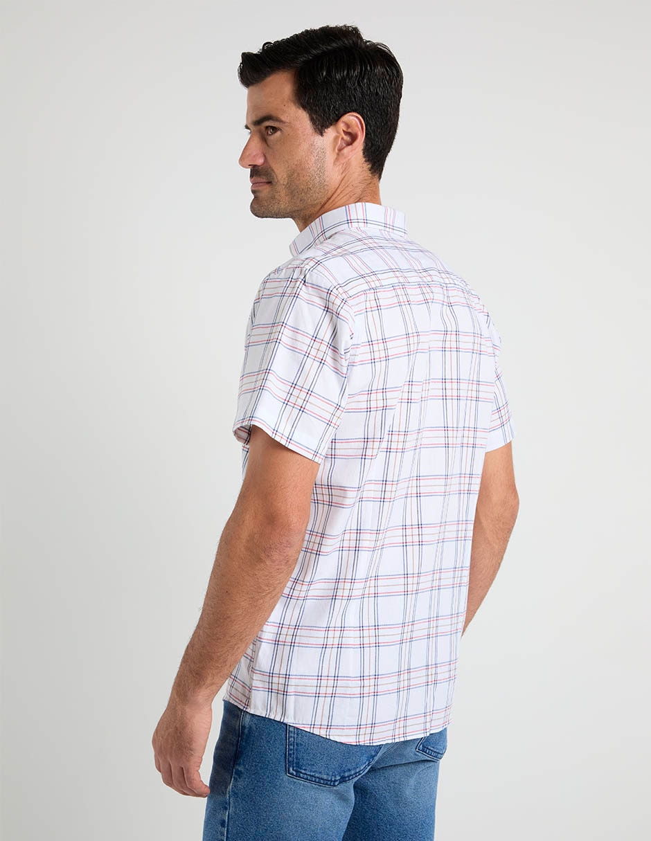 Camisa casual de algodón manga corta para hombre 6