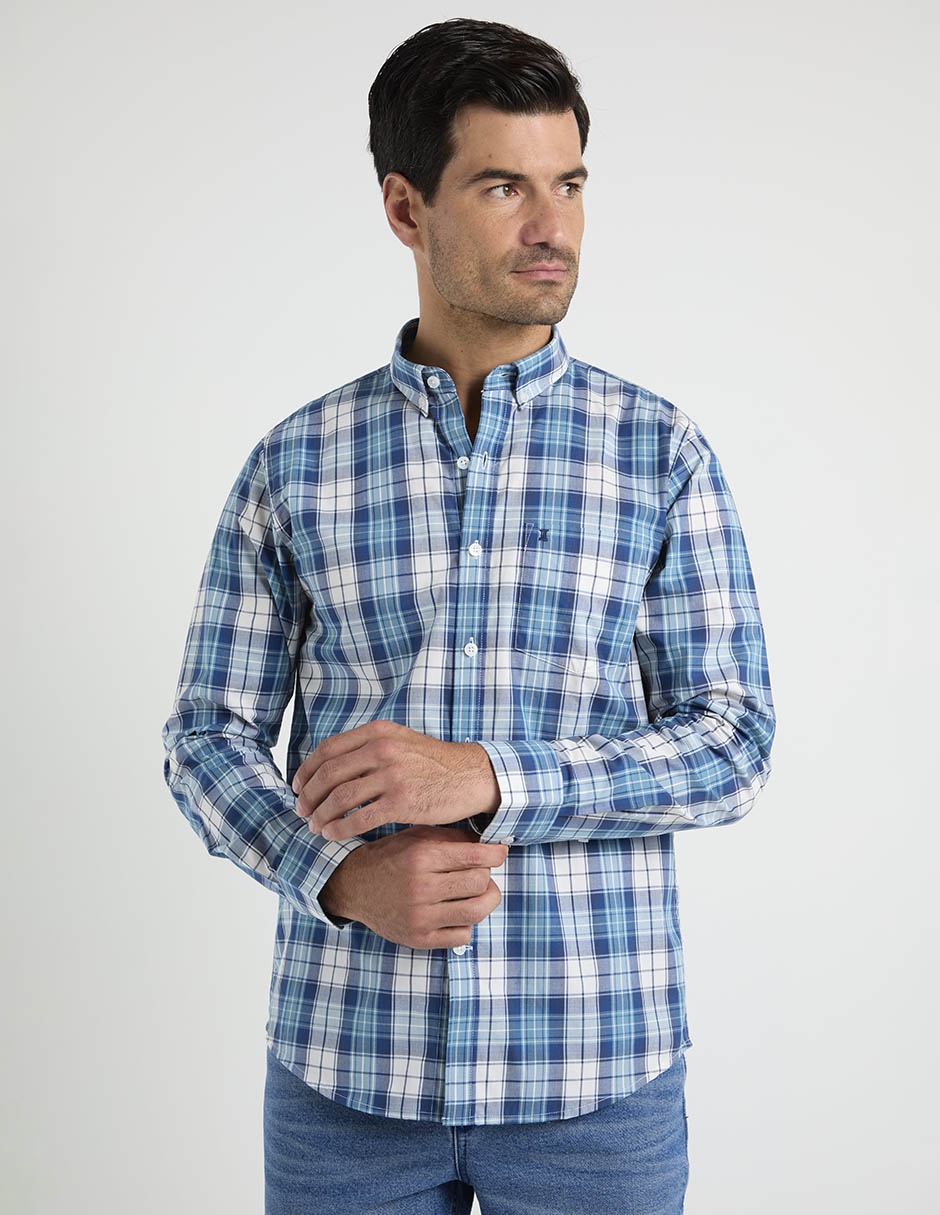 Camisa casual de algodón manga larga para hombre 2