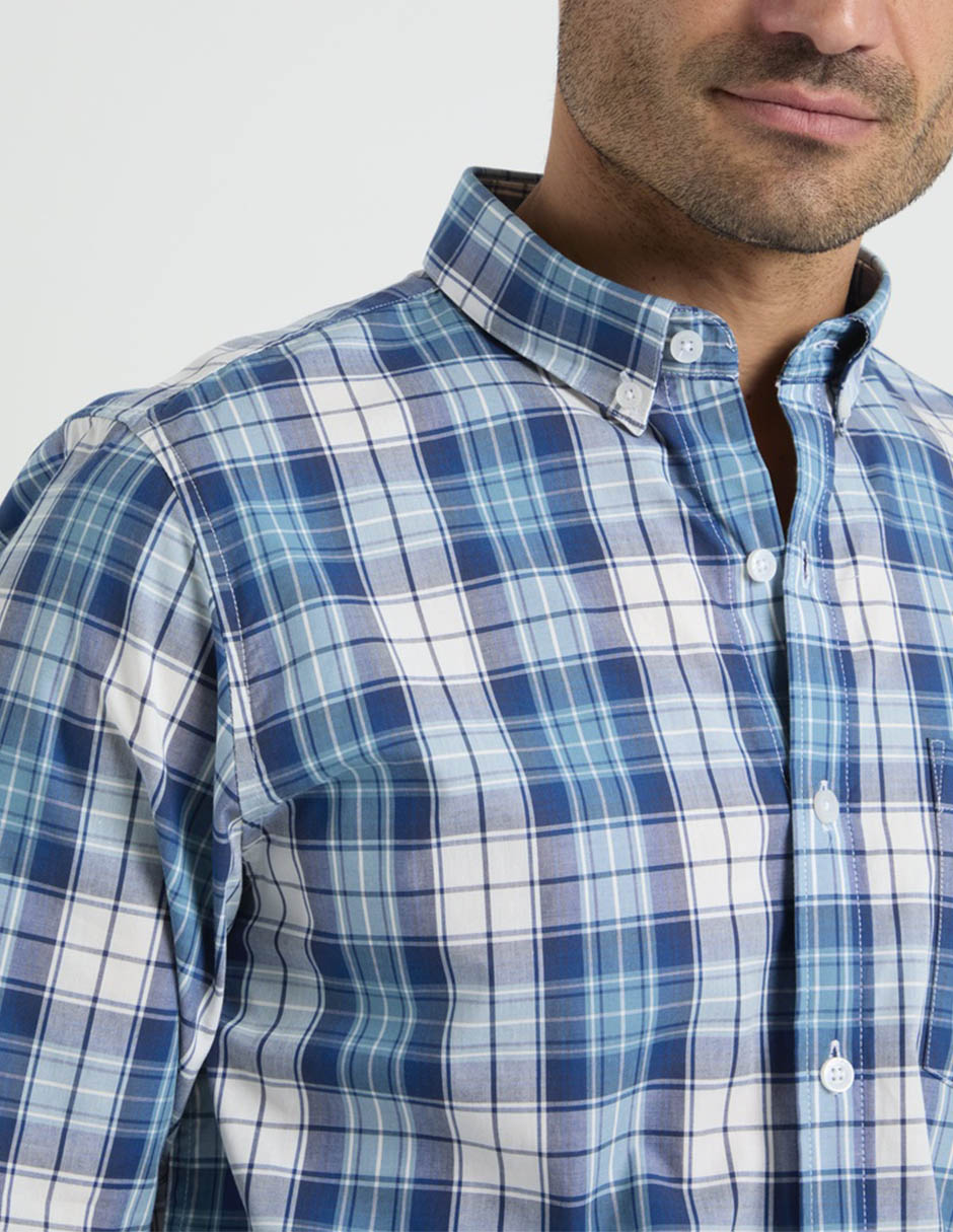 Camisa casual de algodón manga larga para hombre 4