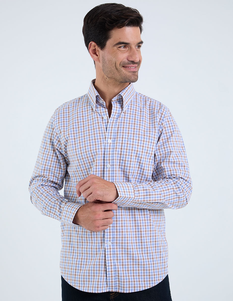 Camisa casual de algodón manga larga para hombre Camisa casual de algodón manga larga para hombre