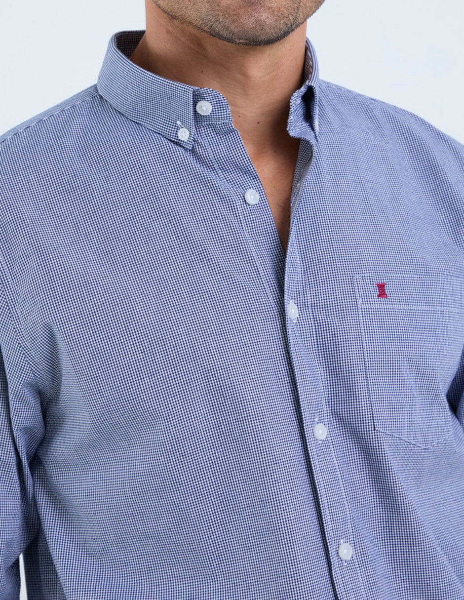 Camisa business casual de algodón manga larga para hombre 4