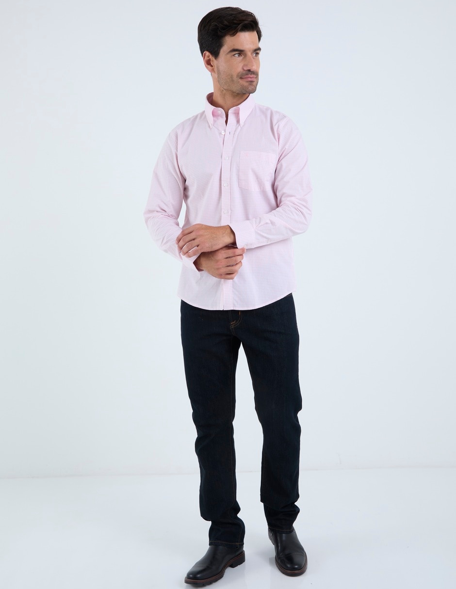 Camisa business casual de algodón manga larga para hombre 3