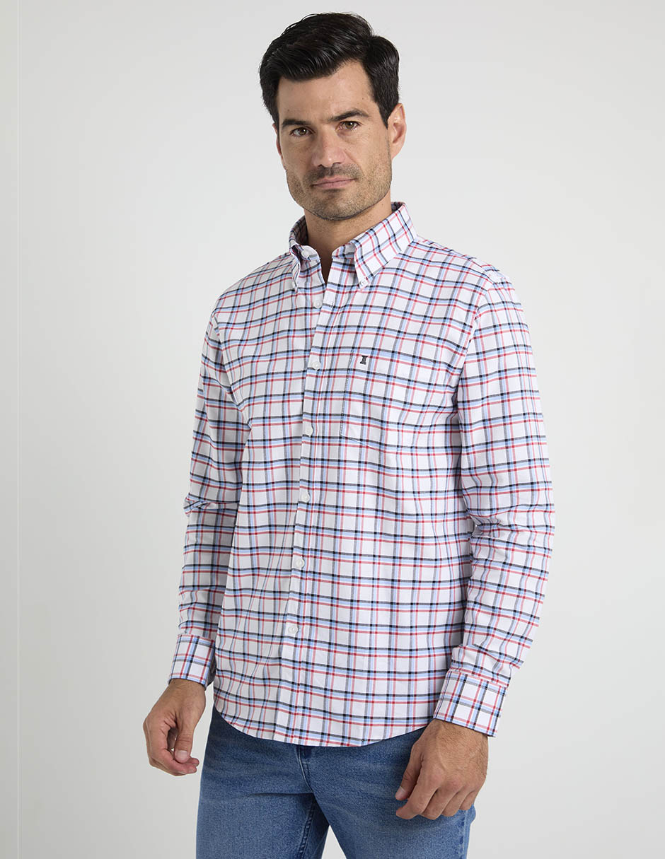 Camisa Casual de Algodón Manga Larga para Hombre