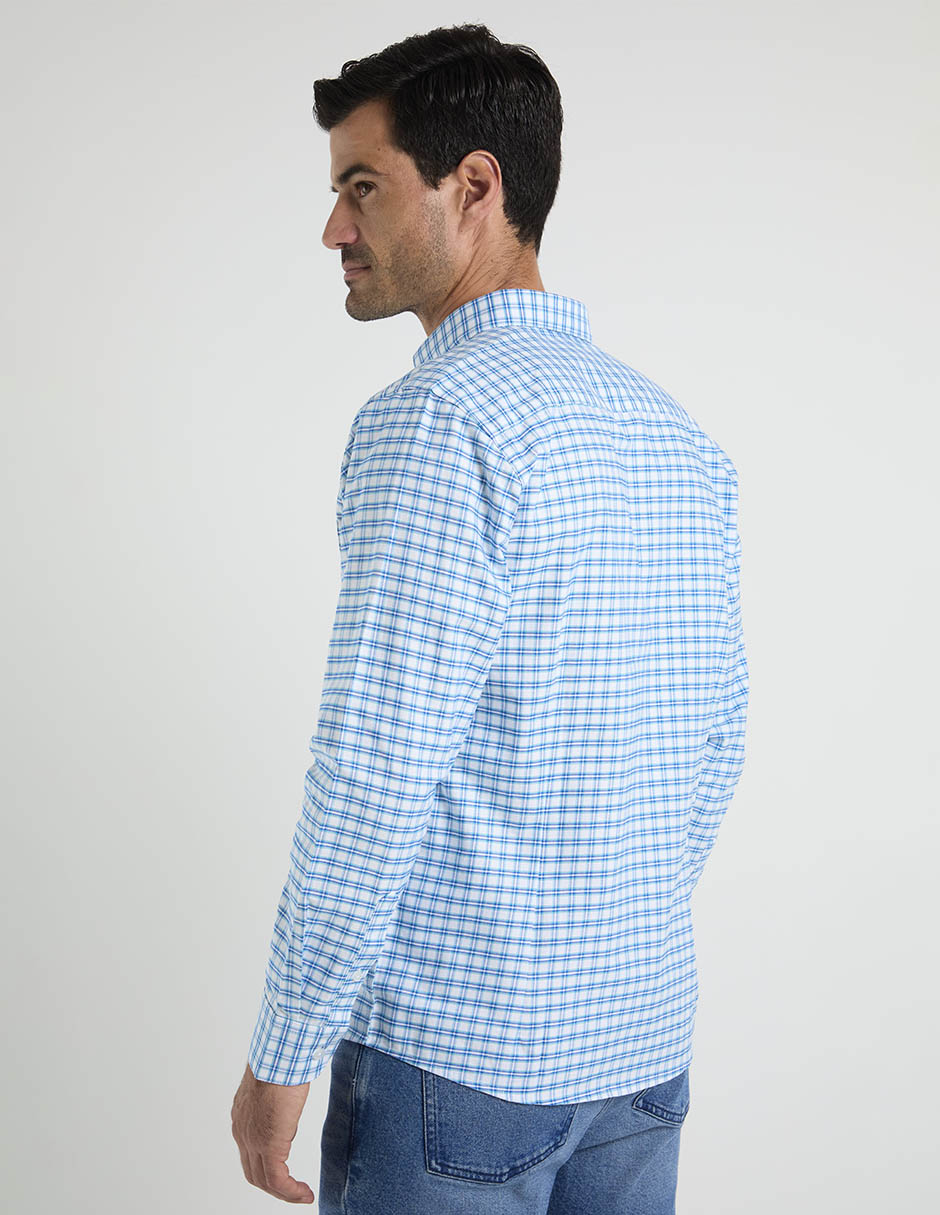 Camisa casual de algodón manga larga para hombre 6