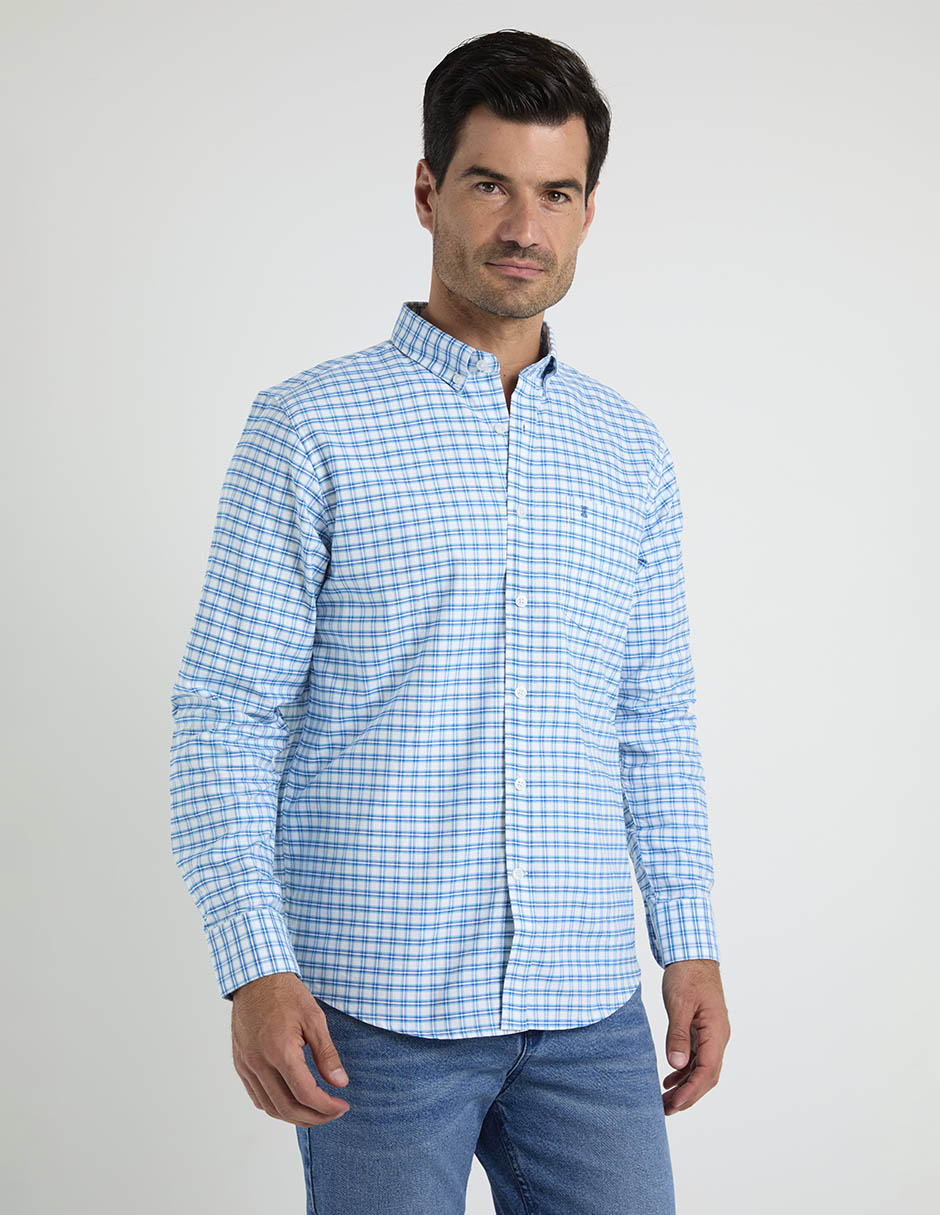 Camisa casual de algodón manga larga para hombre