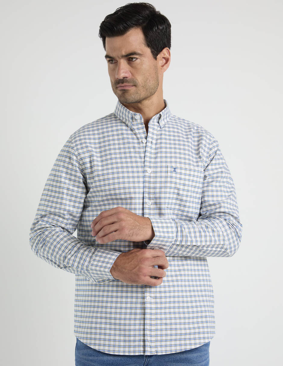 Camisa de algodón manga larga para hombre