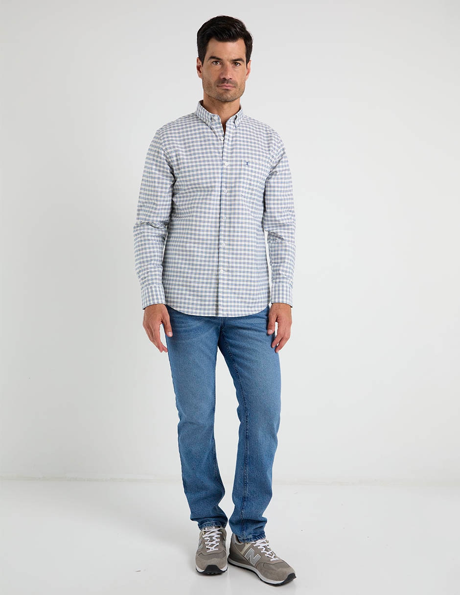 Camisa de algodón manga larga para hombre