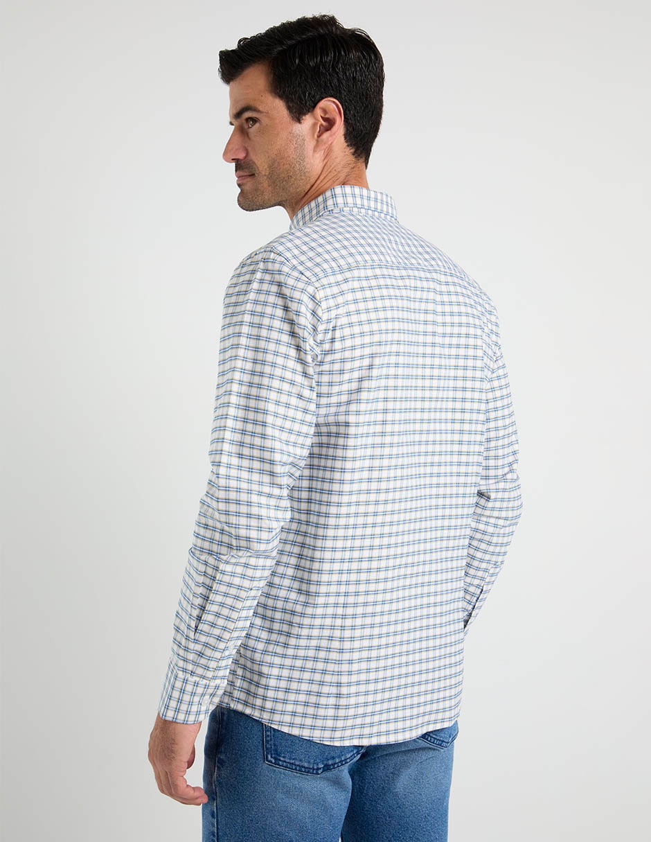 Camisa casual de algodón manga larga para hombre 5