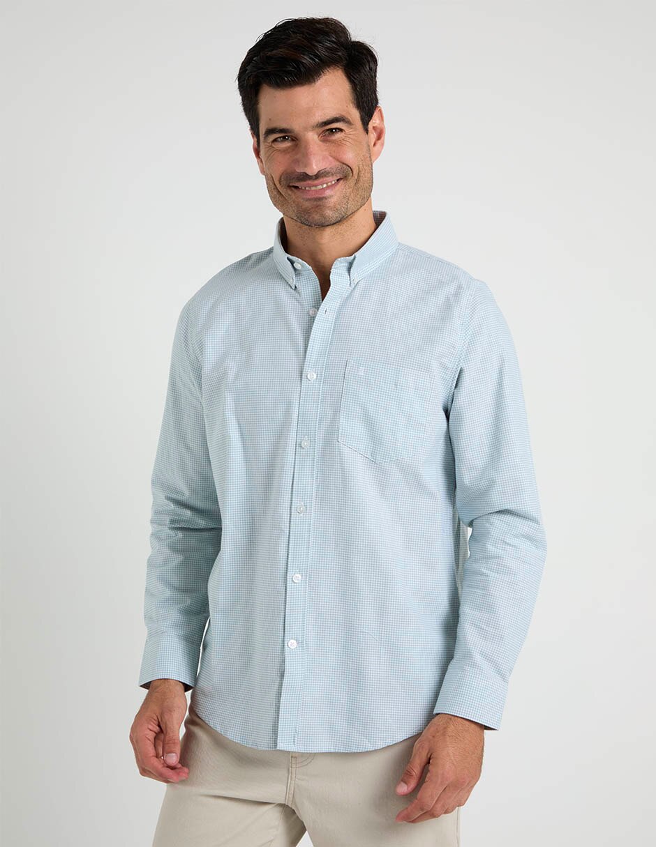 Camisa de algodón manga larga para hombre