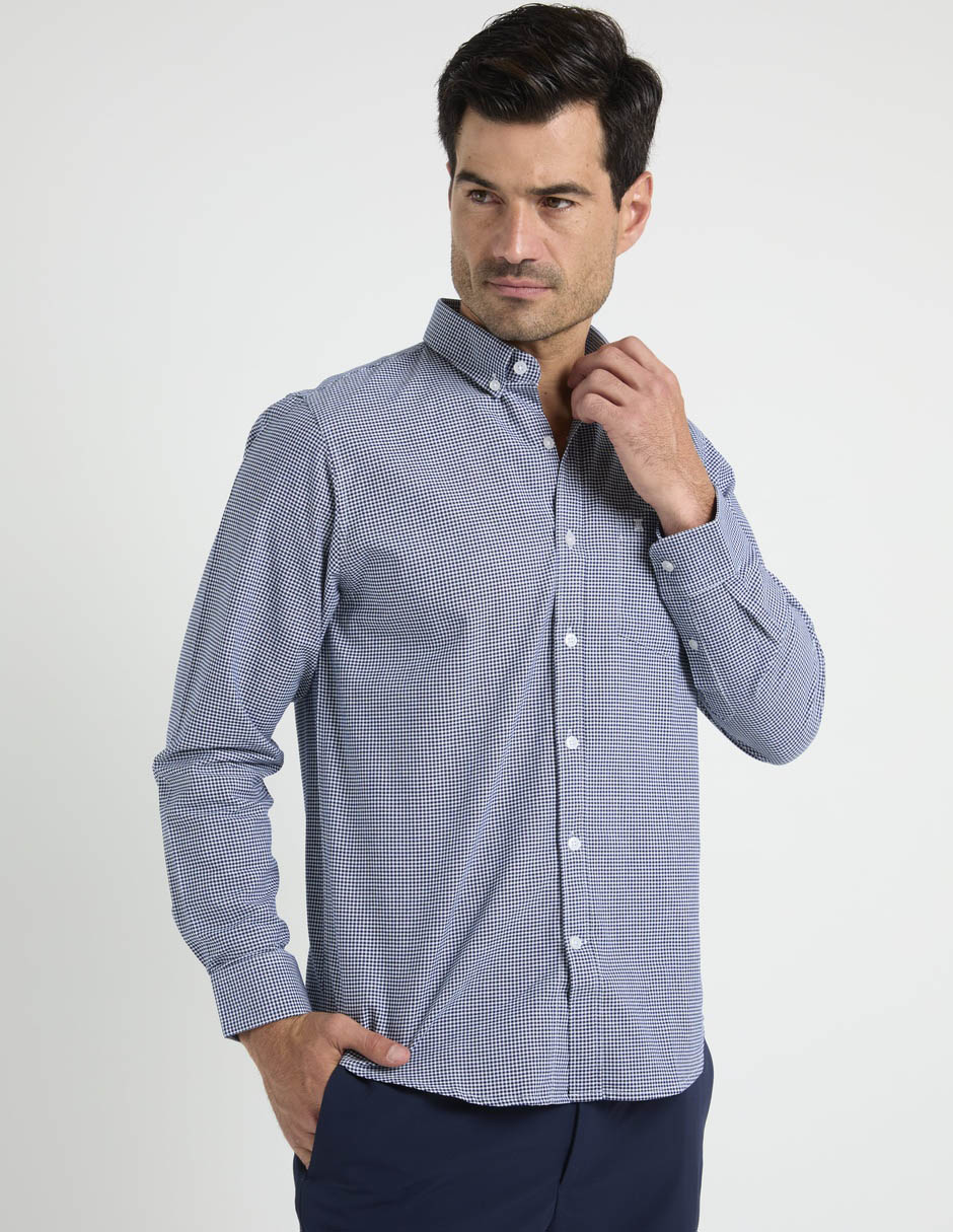 Camisa business casual algodón manga larga para hombre 2