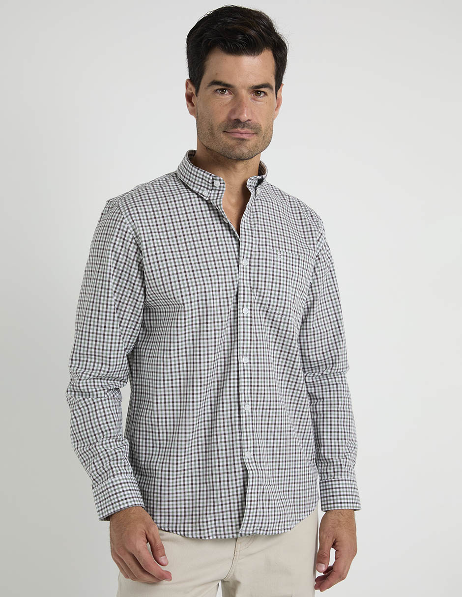 Camisa casual manga larga para hombre