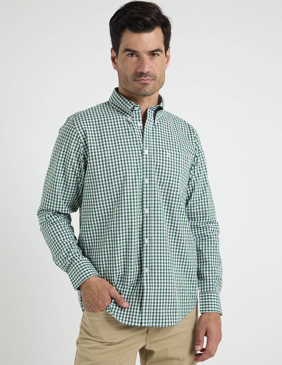 Camisa casual de algodón manga larga para hombre Camisa casual de algodón manga larga para hombre