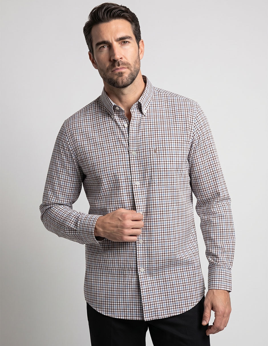 Camisa casual de algodón manga larga para hombre Camisa casual de algodón manga larga para hombre