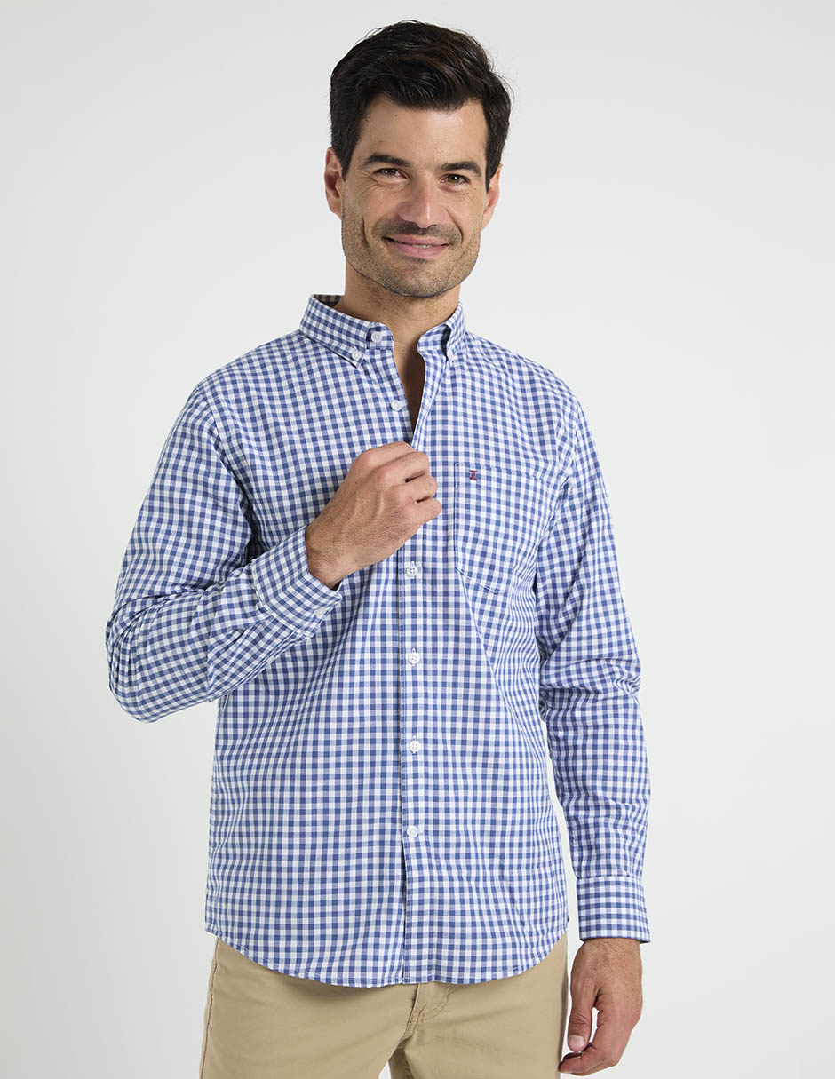 Camisa casual de algodón manga larga para hombre