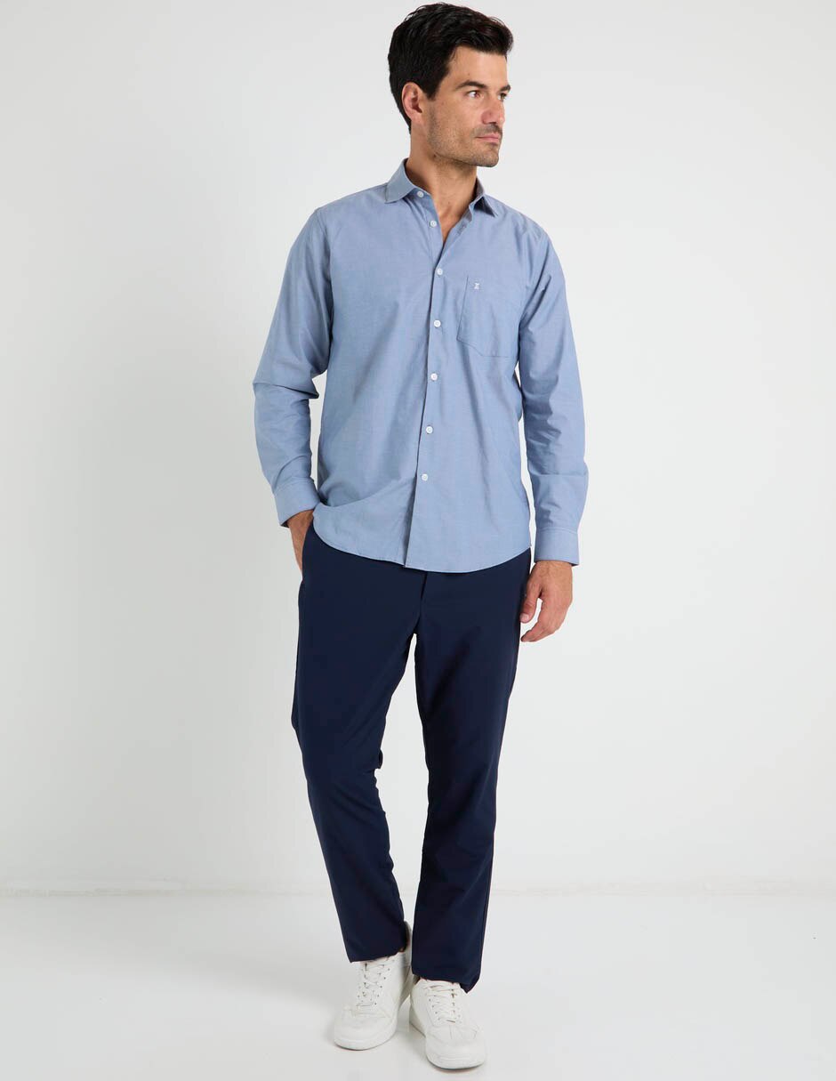 Camisa de algodón manga larga para hombre