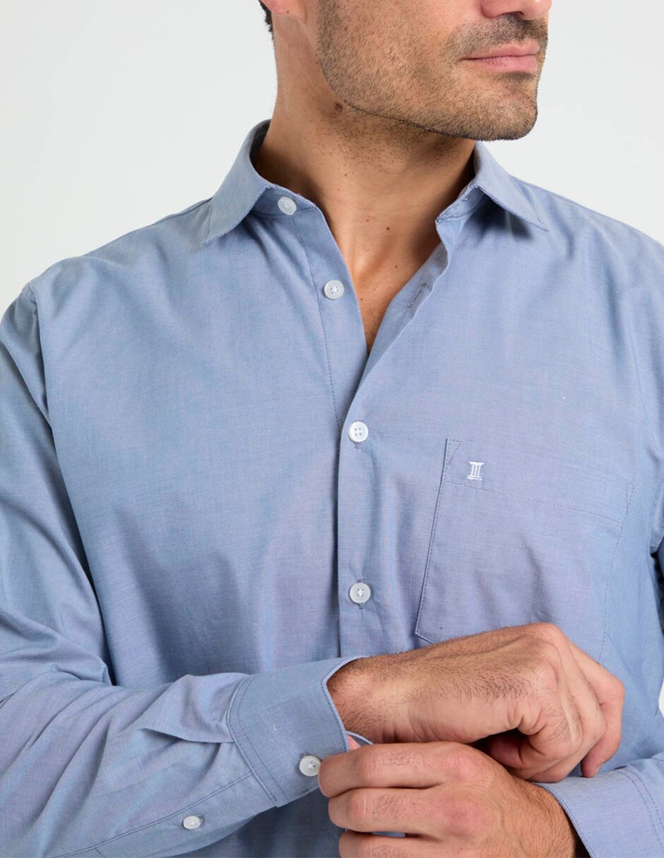 Camisa de algodón manga larga para hombre