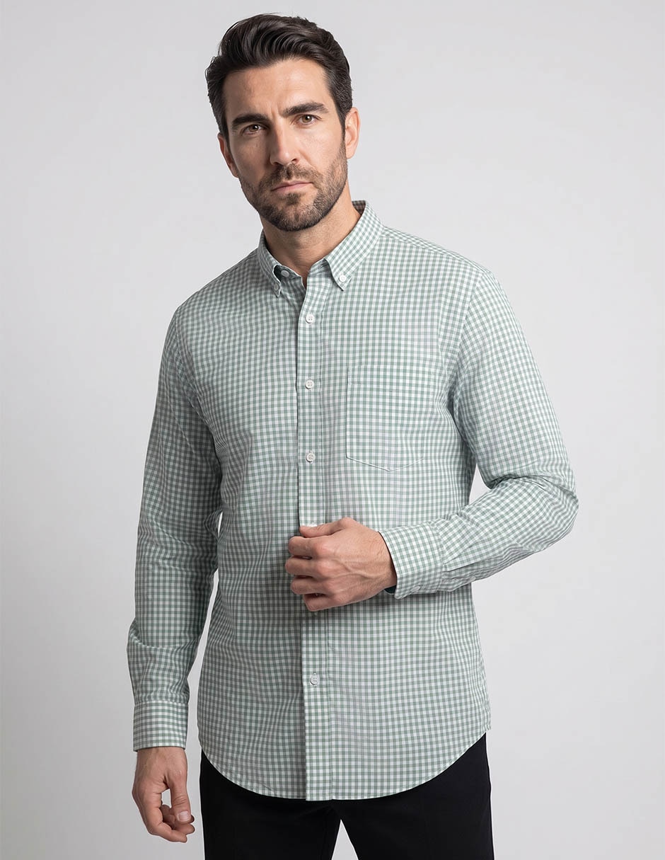 Camisa casual de algodón manga larga para hombre Camisa casual de algodón manga larga para hombre
