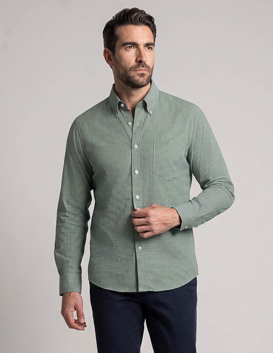 Camisa casual de algodón manga larga para hombre Camisa casual de algodón manga larga para hombre