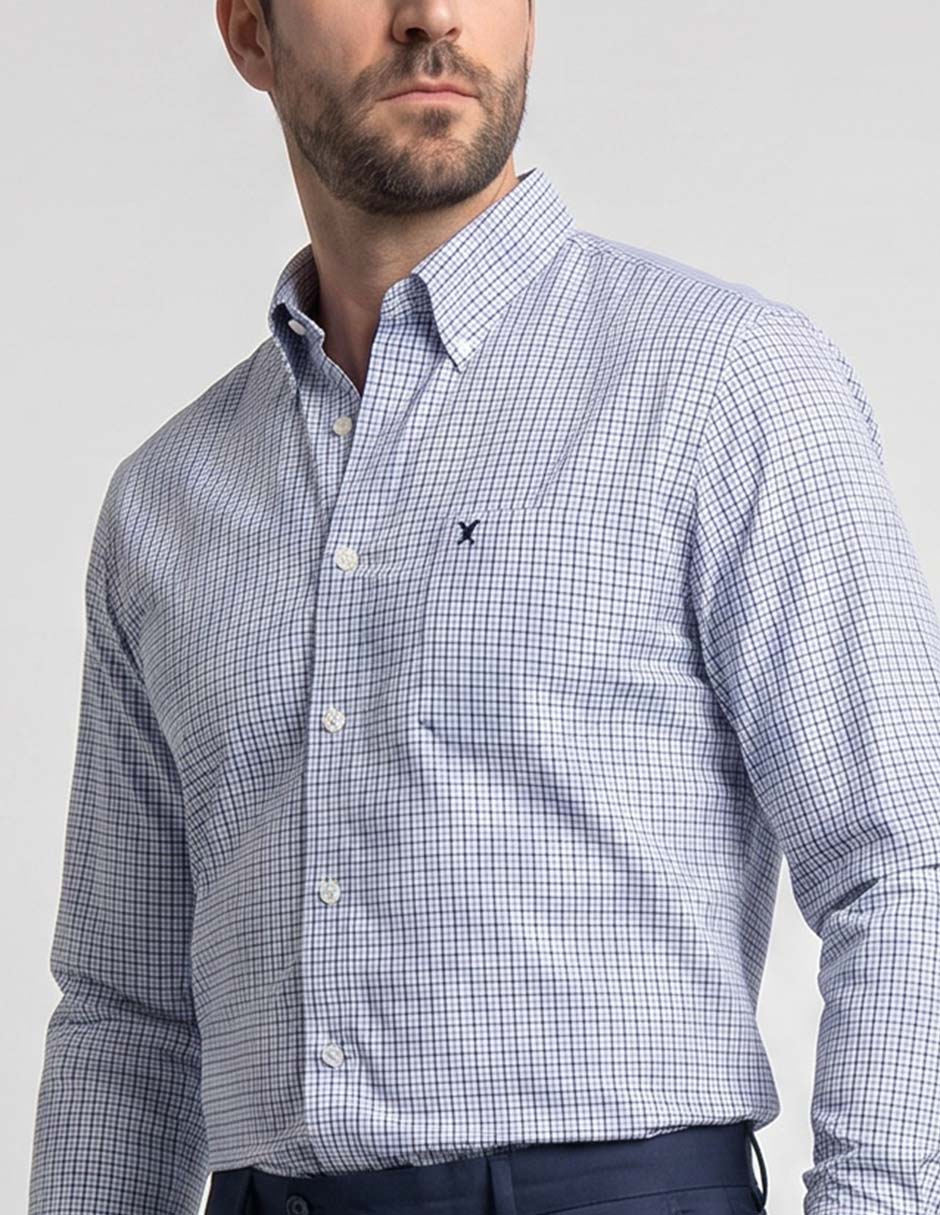 Camisa casual de algodón manga larga para hombre